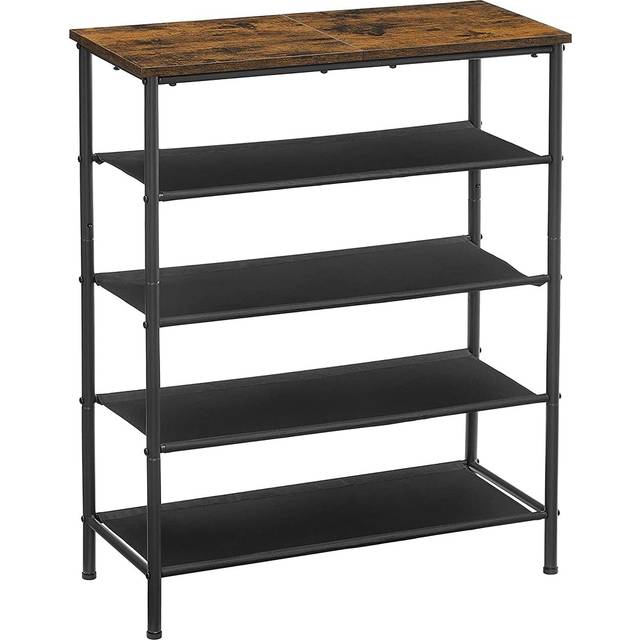 Narrow Shoe Rack with Fabric Shelves, 5 Tier (75W x 91H cm)
