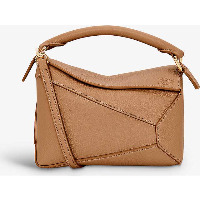 Loewe Womens Toffee Puzzle Mini Leather Cross-body Bag 12.5x18x8cm - TOFFEE