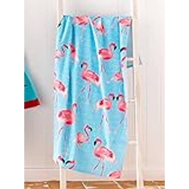 Catherine Lansfield Flamingo Beach Towel - Blue