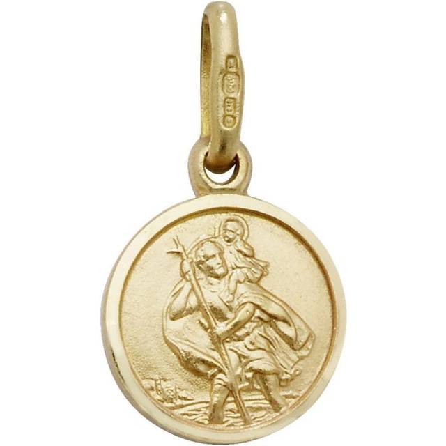 9ct Yellow Gold Round St Christopher Pendant PN142