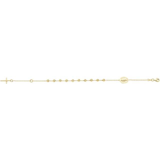 9ct Yellow Gold Rosary Bracelet - Women's 7.5" Length - BR071