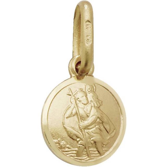 9ct Yellow Gold Round St Christopher Pendant PN141