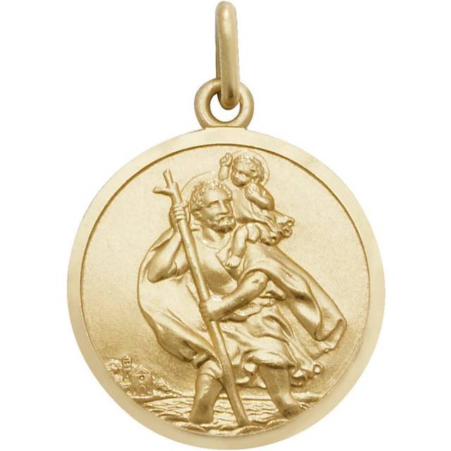 9ct Yellow Gold Round St Christopher Pendant PN143