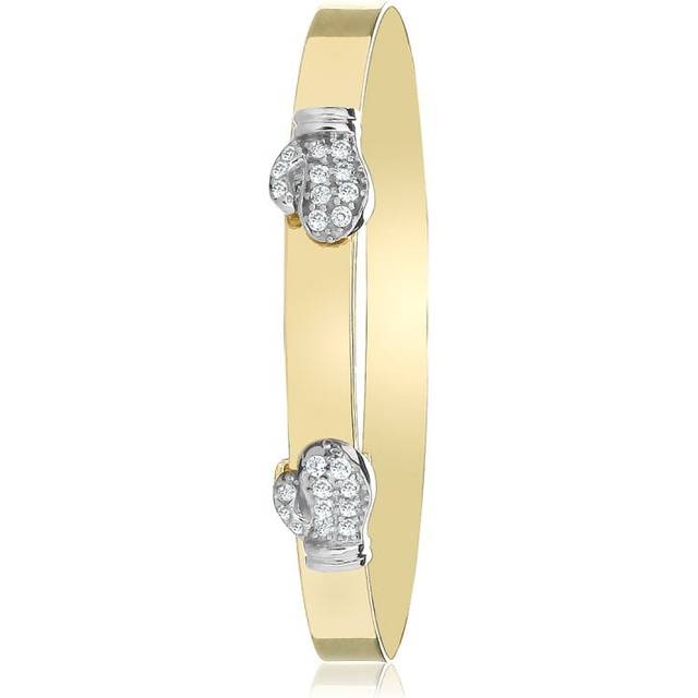 9CT Yellow Gold Boxing Glove Baby Bangle BN425 - Authentic Gold Jewelry Piece for Babies