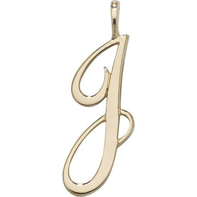 9ct Yellow Gold Polished Script Initial Pendant PN528/J