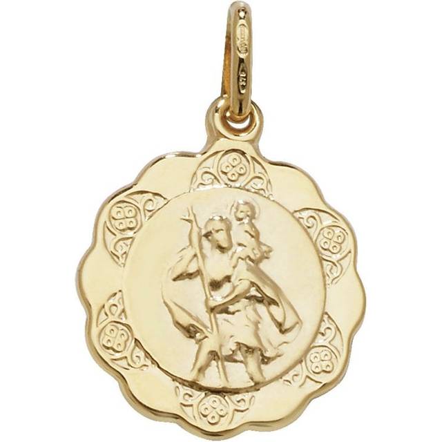 9ct Yellow Gold St Christopher Hollow Pendant PN154