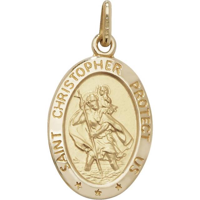 9ct Yellow Gold Oval St Christopher Pendant PN151