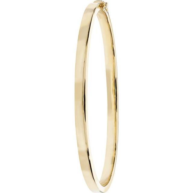 9ct Yellow Gold Ladies Plain Hinged Bangle BN087 - 8.5g Weight