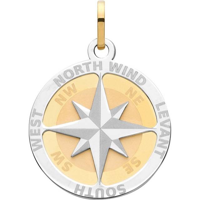 9ct Yellow Gold Compass Rose Large Pendant PN1196