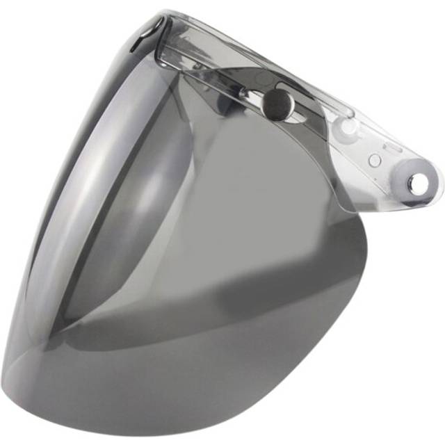 (Deep tea) U90C Motorcycle Helmet Bubble Visor 3-Snap Design Open Face Helmet Visor