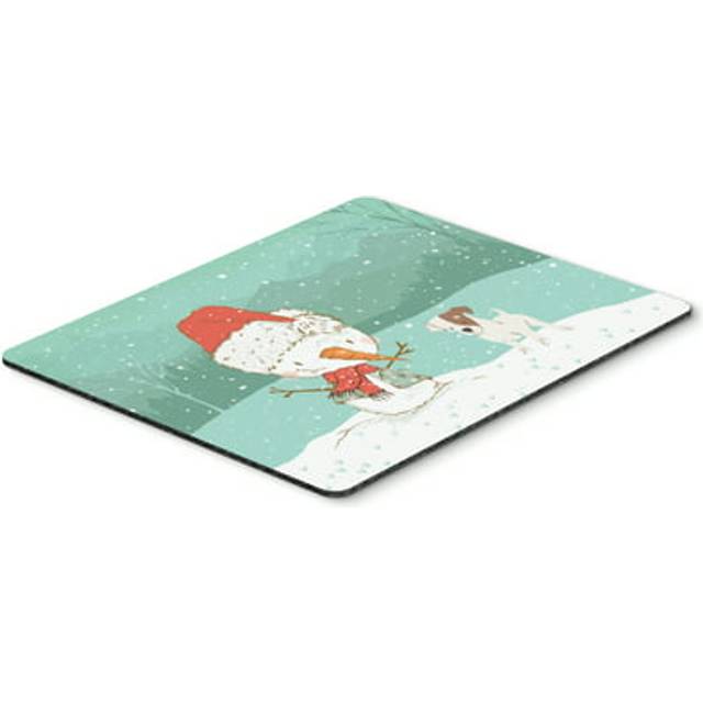 Jack Russell Terrier Snowman Christmas Mouse Pad  Hot Pad or Trivet