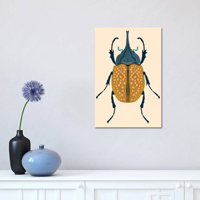 Beetle Bug II by Victoria Barnes - Wrapped Canvas Painting (30.48 cm H x 45.72 cm W)