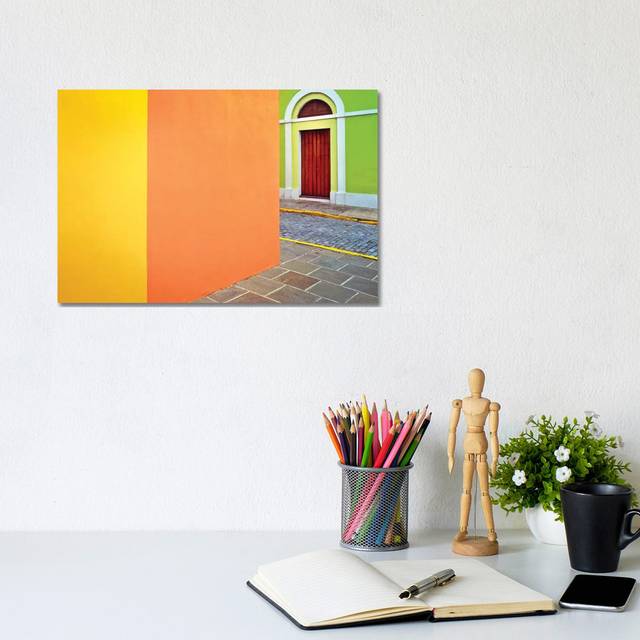 Door and Colourful Building Walls by Jaynes Gallery - Wrapped Canvas Art Prints (20.32cm H x 30.48cm W x 1.905cm D)