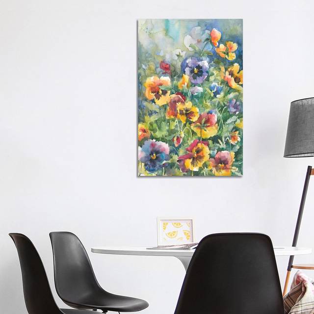 Picture Perfect Pansies by Annelein Beukenkamp - Wrapped Canvas Painting (101.6 cm H x 66.04 cm W x 3.175 cm D)