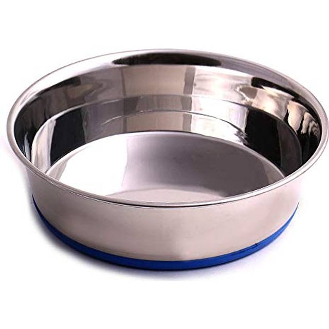 Max and Neo Heavyweight Non-Skid Rubber Bottom Stainless Steel Dog Bowl - We Donate a Bowl to a Dog Rescue for Every Bowl Sold Large - 80oz - 9.5 Diam