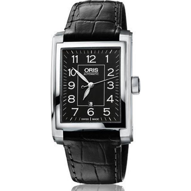 Oris Watch Rectangular Date Leather - Black