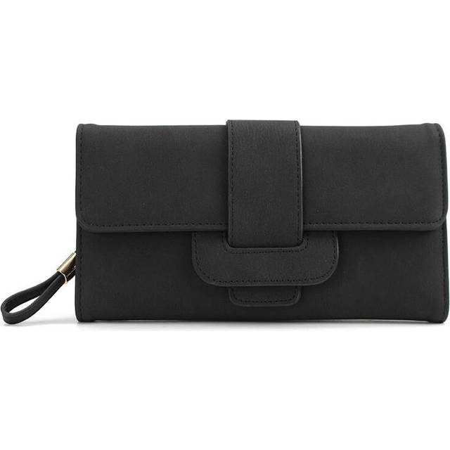 Women Large Capacity Phone Wallet Card Slot Phone Bag Storage Case for Mobile Phone under 5.5 BLACK COLOR