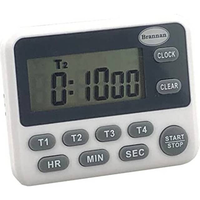 Digital Kitchen Timer For Cooking and Baking - Four Way Countdown Timer & Clock 24 Hour Count Down & Count Up Kitchen Timer - Large Easy To Read