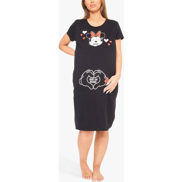 Brand Threads Maternity Minnie Mouse Nightdress, Black