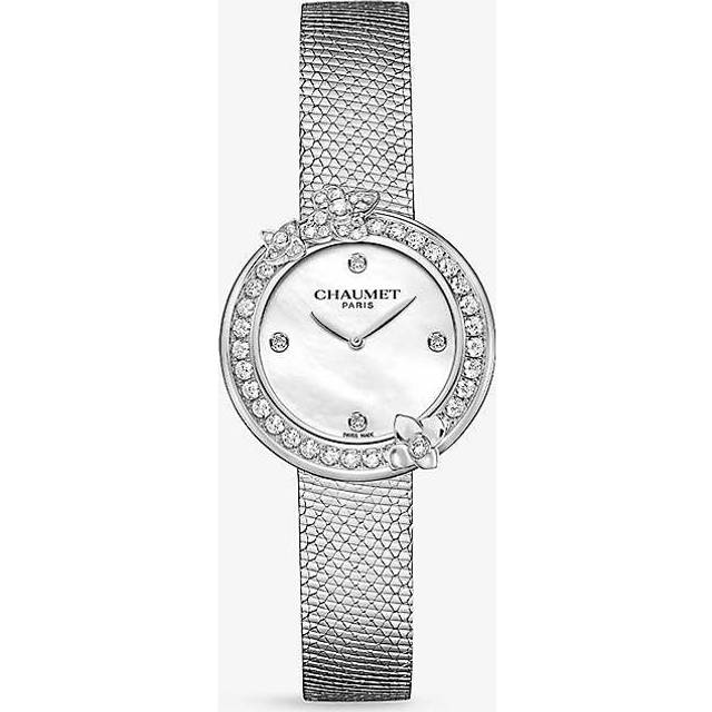 Chaumet Womens White Hortensia Eden Stainless-steel and 1.05ct Diamond Quartz Watch 28mm - WHITE