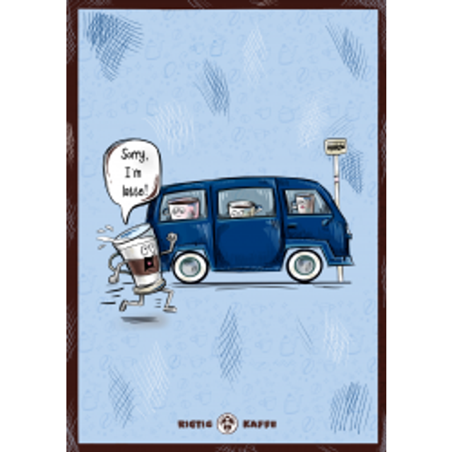 Rigtig Kaffe SORRY I'M LATTE Poster 21x30cm