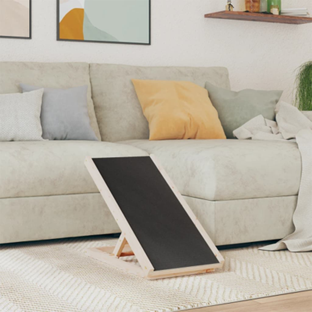 vidaXL Hundramp grå 70x35 cm massiv gran