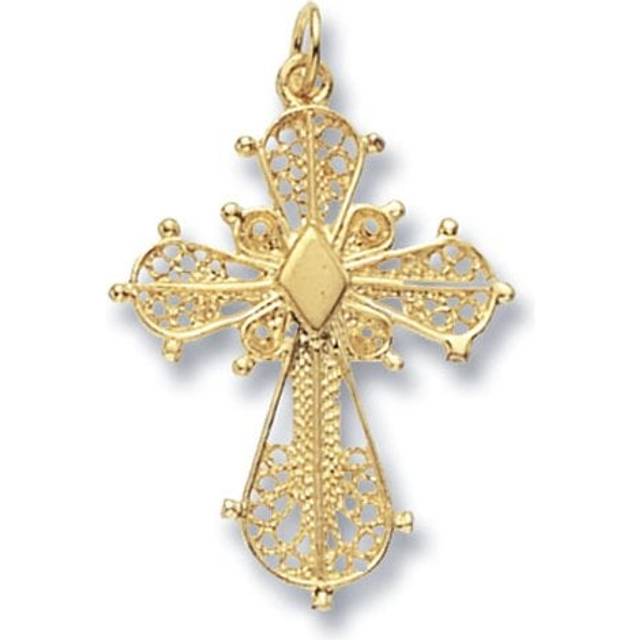 9ct Yellow Gold Filigree Cross Pendant PN431