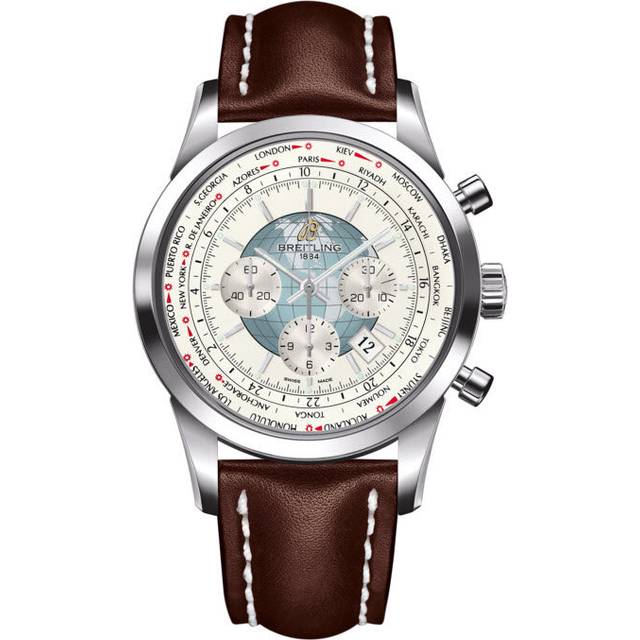 Breitling Watch Transocean Chronograph Unitime Polar White - White