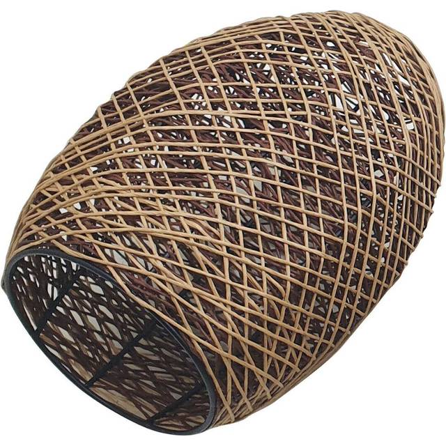 10.5cm Rattan Oval Lamp Shade - Brown (22.5cm H X 10.5cm W X 10.5cm D)