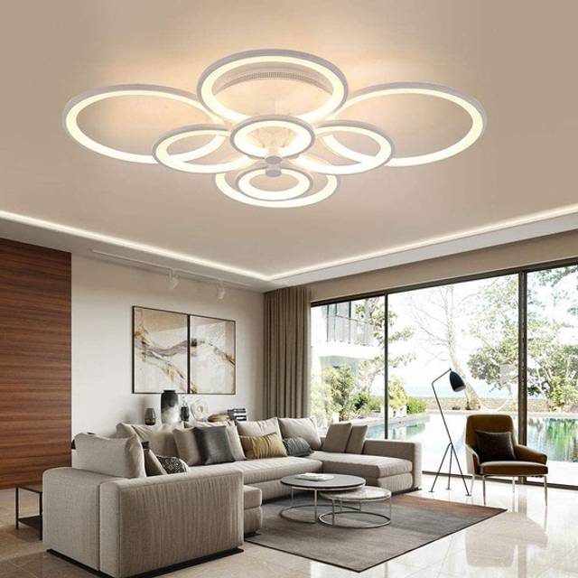 Circular LED Semi Flush Light - White / 13cm