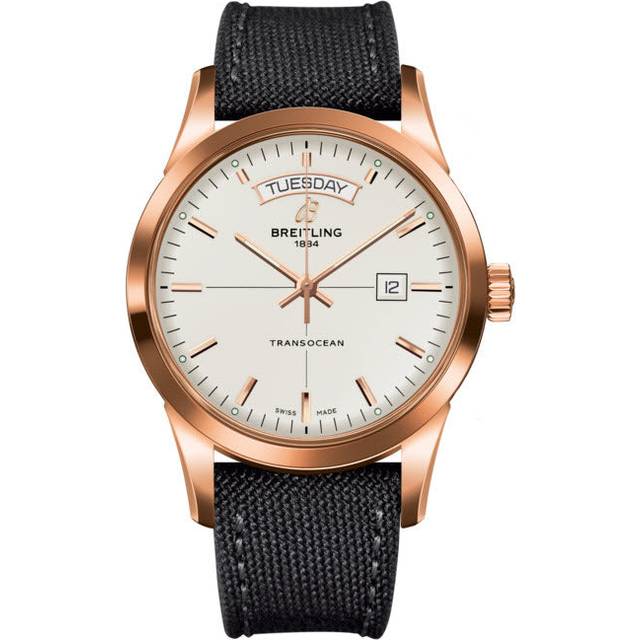 Breitling Watch Transocean Mercury Silver Red Gold Military Tang Type - Silver