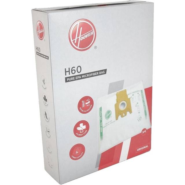 Genuine Hoover Telios Vacuum Cleaner Bags H60 Pure epa Microfiber Bag Pack of 4
