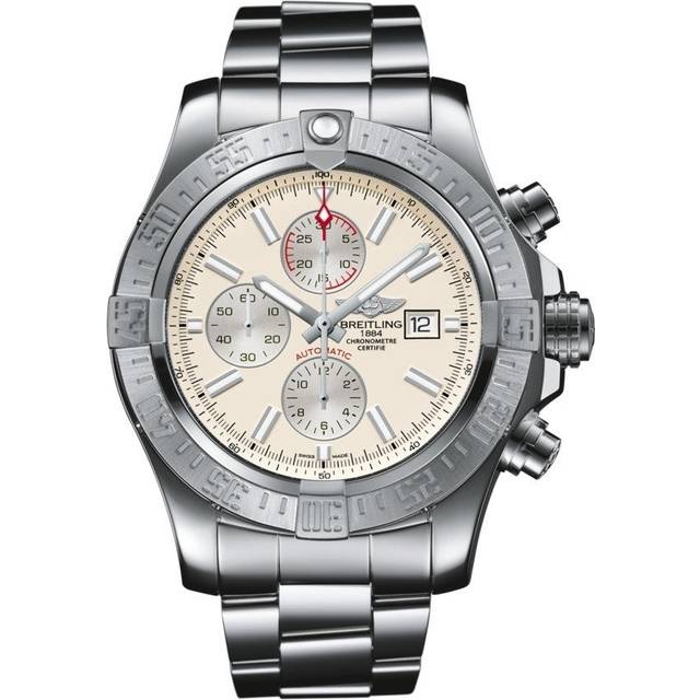 Breitling Watch Super Avenger II Steel Stratus Silver - Ivory