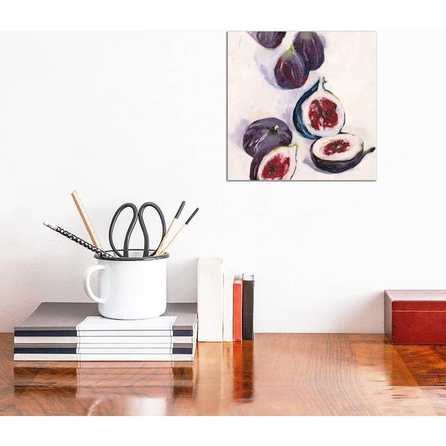 Figs in Oil I by Melissa Wang - Wrapped Canvas Painting (30.48cm H x 30.48cm W x 1.91cm D)