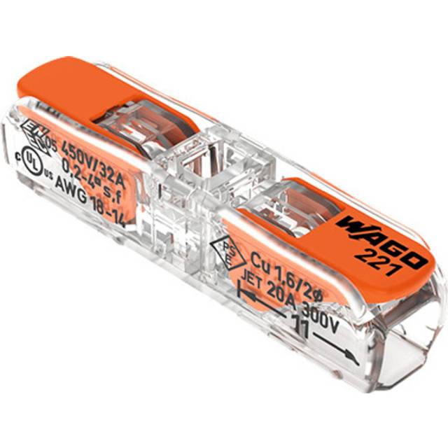 221-2411/995-012 (12 Stück) - Through connector + lever max 4qmm transparent 221-2411/995-012