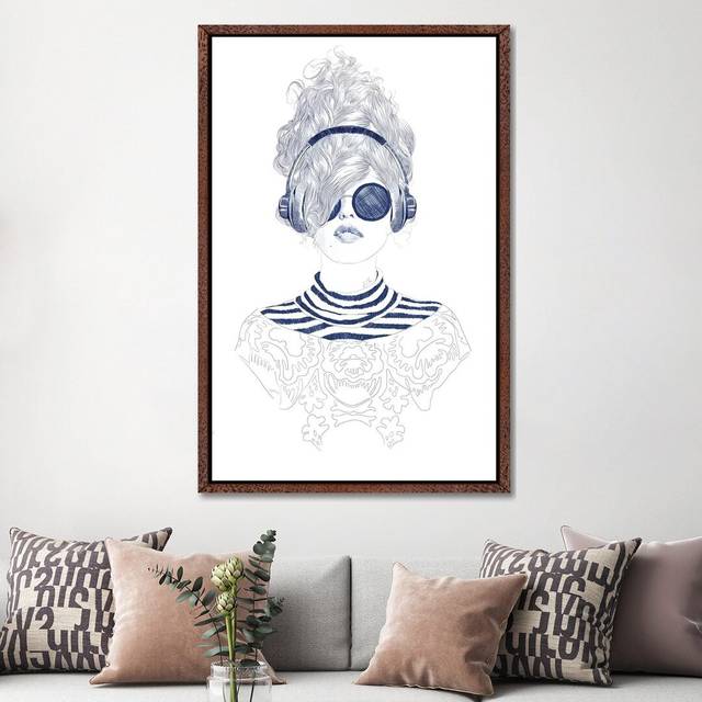 Groove Baby by Jenny Rome - Painting Print on Canvas - Classic Brown Wood Framed (152.5 cm H x 101.5 cm W)