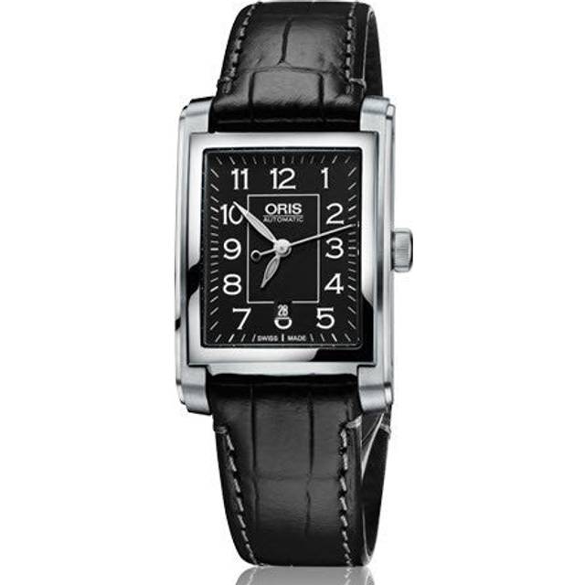 Oris Watch Rectangular Date Leather - Black