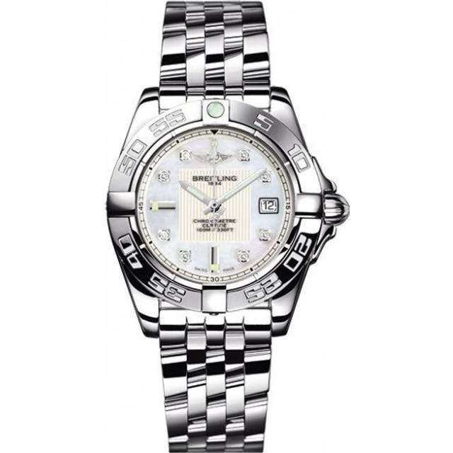 Breitling Watch Galactic 32 Pearl Diamond Pilot Steel Bracelet D - White