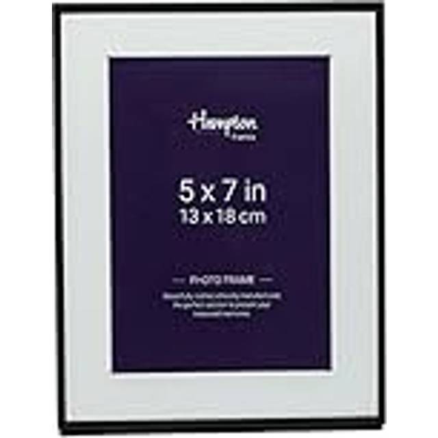 Hampton Frames MADRID Narrow Profile Photo Frame with Bevel Mount Matt Black 5x7 (13x18cm) M138B57