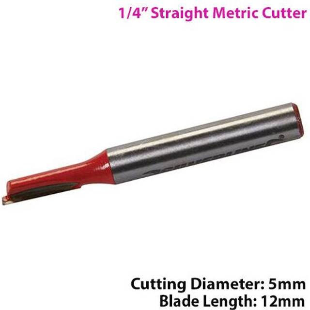 "1/4"" SHANK 5mm x 12mm Tungsten Carbide Straight Router Bit Worktop Wood Cutter"