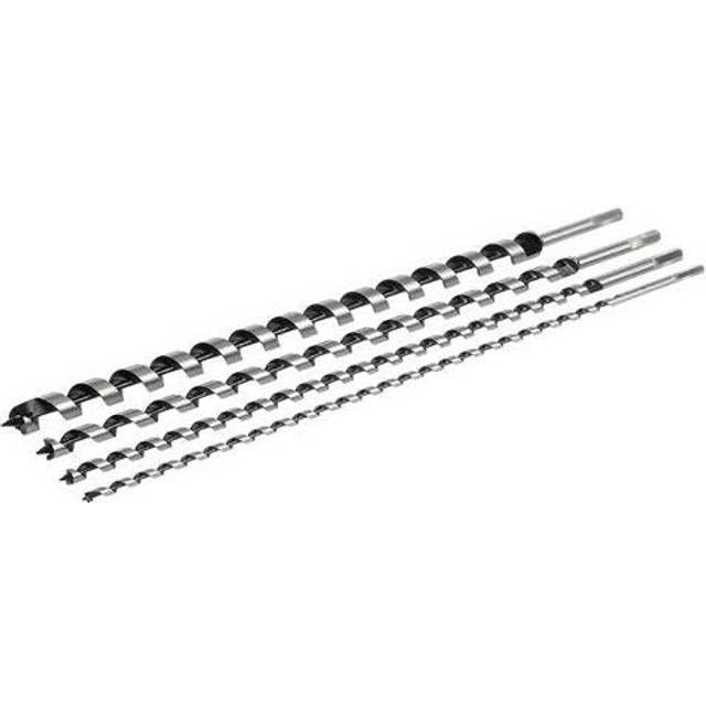 4 Piece 8mm 12mm 16mm 24mm Auger Bit Set 600mm Long Wood Timber Drilling - Multi - One Size