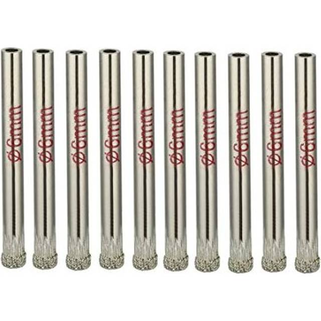 10 Pcs 6mm Diamond Coated Hole Saws Drill Bits for Glass Ceramic Tile Marble Rock Porcelain Bottles Pots Brick