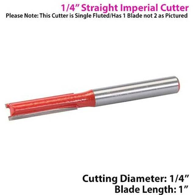 "1/4"" SHANK 1/4"" x 1"" Tungsten Carbide Straight Router Bit Worktop Wood Cutter"