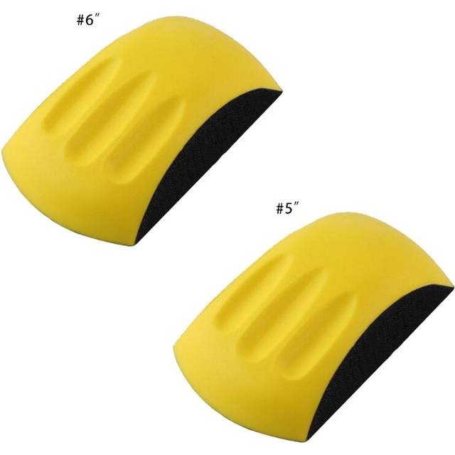 Hand Sanding Block 5'' 6'' PU Hand Grinding Block Abrasive Tool for Hook & Loop Sandpaper Sanding Disc Polishing Pad