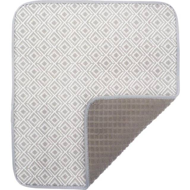 Microfibre Glass Drying Mat Non Scratch Dish Drainer 46x41cm - Grey