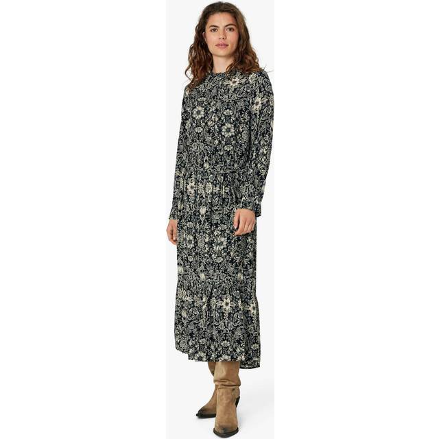 Noa Noa Louise Floral Tapestry Print Tiered Maxi Dress, Black/Off White