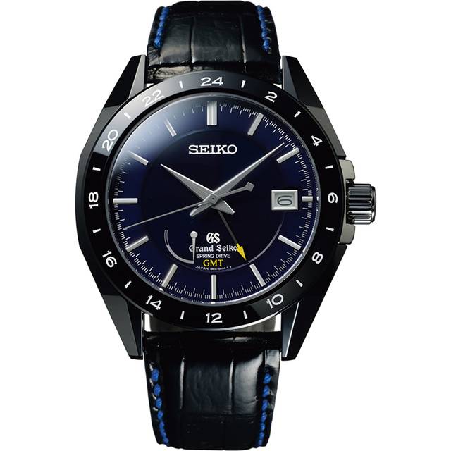 Grand Seiko Watch Spring Drive Sports Black Ceramic GMT Limited Edition - Blue