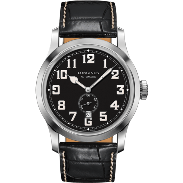Longines Watch Heritage Military Mens - Black