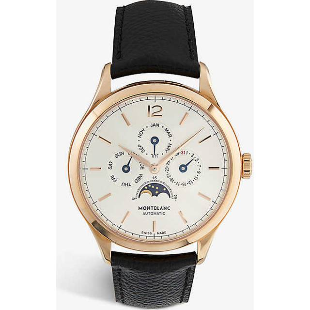 Montblanc Womens Rose Gold 112535 Heritage 18ct Rose-gold and Leather Automatic Watch 40m - ROSE GOLD