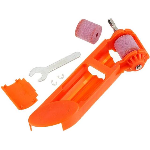 (Orange) Portable Corundum Grinding Wheel Drill Bit Sharpener for Electric Drill with Extra Stone